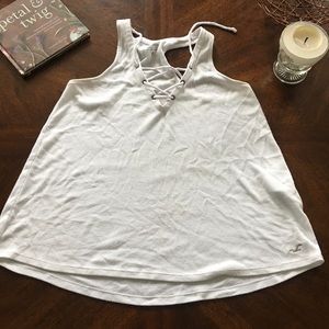White V-Neck Tank